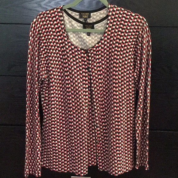 Escada Large 2 piece wool & silk cardigan & top.